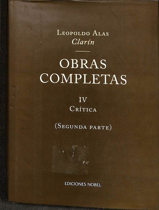 Obras Completas IV Crítica (Segunda Parte)