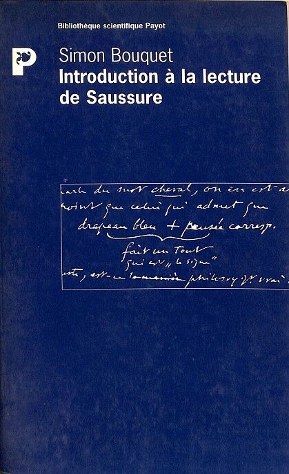 Introduccion a la Lecture de Saussure (Francés)
