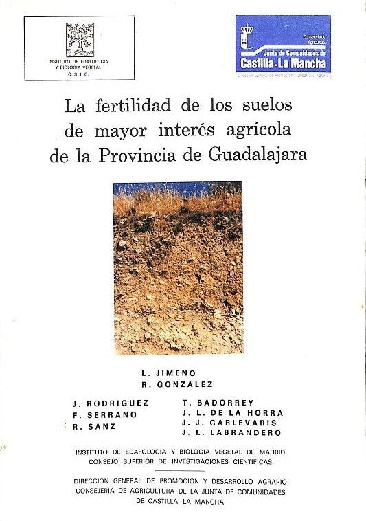 La Fertilidad de los Suelos de Mayor Interés Agrícola de la Provincia de Guadalajara