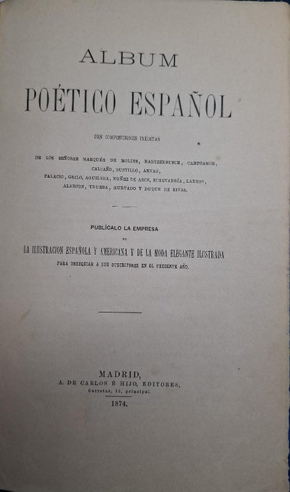 Álbum Poético Español: Con Composiciones Inéditas