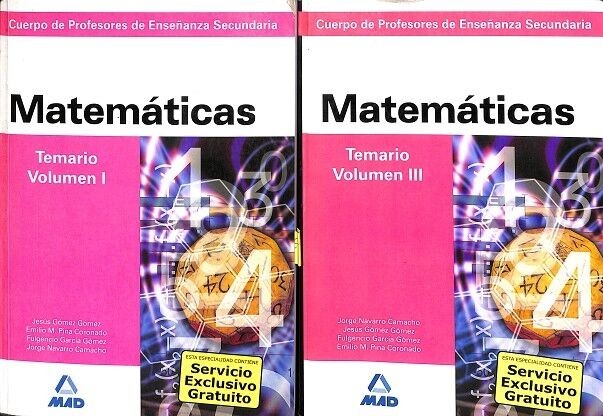 Cuerpo de Profesores de Enseñanza Secundaria: Matemáticas - Temario - Vol. I - 2