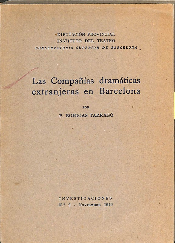 Las Compañías Dramáticas Extranjeras en Barcelona