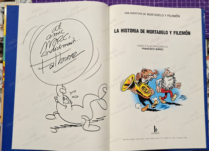 La Historia de Mortadelo y Filemón ✦ Firmado + Dibujo original de Francisco Ibáñez ✦