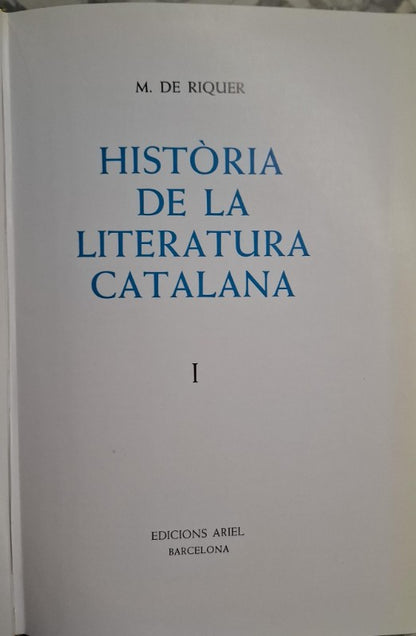 Història de la Literatura Catalana