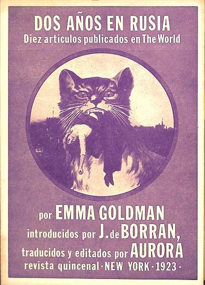 DOS AÑOS EN RUSIA. DIEZ ARTICULOS PUBLICADOS EN THE WORLD.  | EMMA GOLDAMN