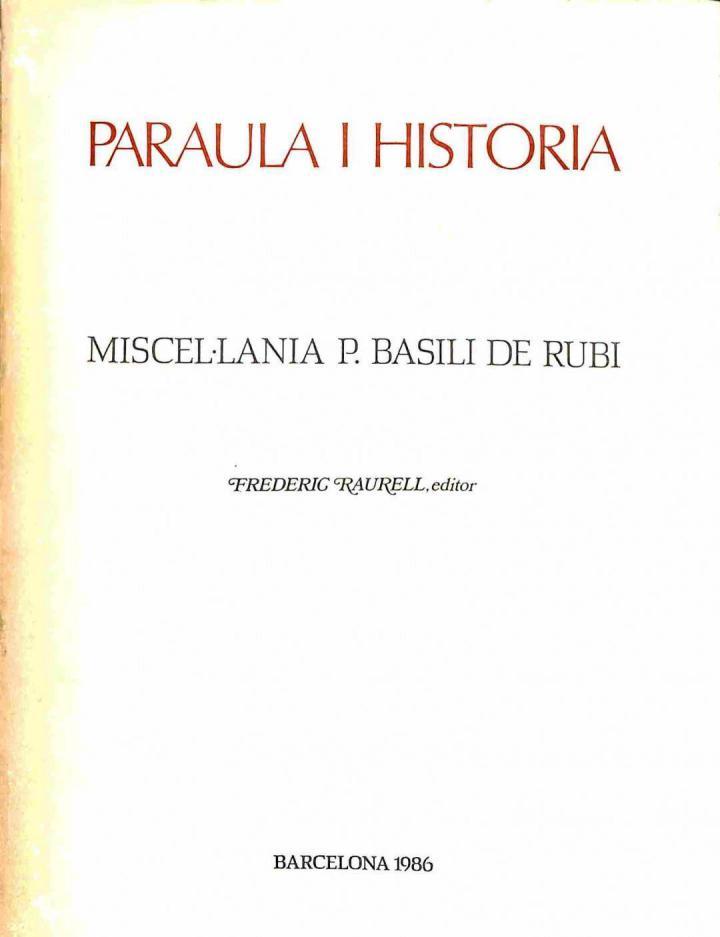 MISCEL·LANIA P. BASILI DE RUBI (CATALÁN) | FREDERIC RAURELL