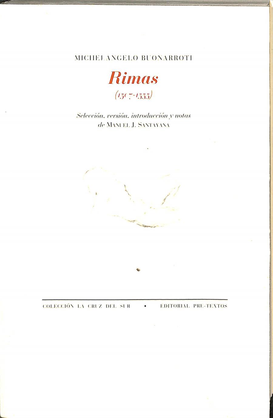 RIMAS (1507 - 1555) | MICHEL ANGELO BUONARROTI