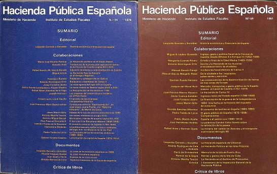 HACIENDA PÚBLICA ESPAÑOLA INSTITUTO DE ESTUDIOS FISCALES Nº 55 Y 69 | V.V.A