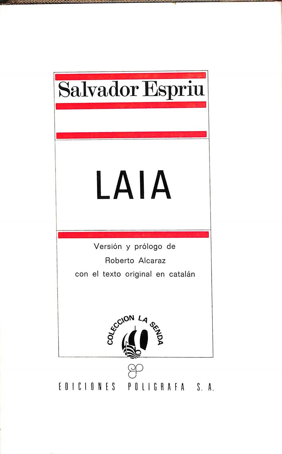 LAIA (CATALÁN/CASTELLANO) | SALVADOR ESPRIU