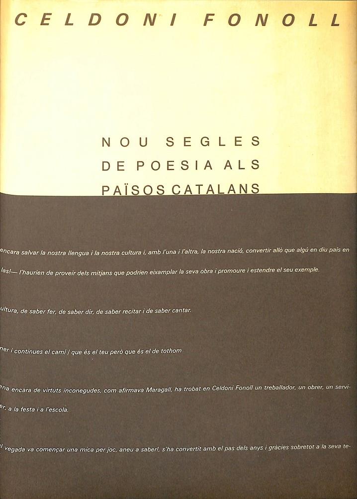 NOU SEGLES DE POESIA ALS PAISOS CATALANS (CATALÁN) | 9788474563321 | CELDONI FONOLL