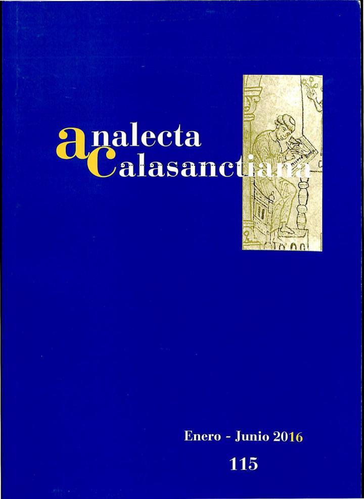 ANALECTA CALASANCTIANA TERCERA ÉPOCA VOLUMEN LXXX